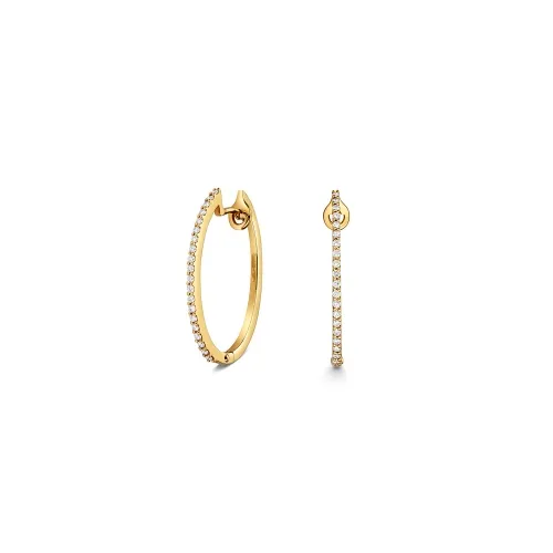 Diamond Oval Hoop Earrings 0.24ct 18CT GOLD